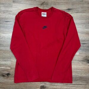 vintage 90s red tag center swoosh red long sleeve shirt